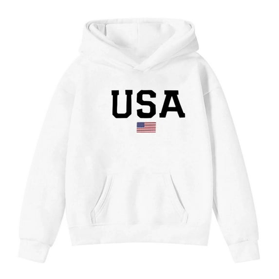Kiijoy Tween Girls Loose Hoodie Letter Print Casual Hooded Sweatshirt, Sizes 11-12