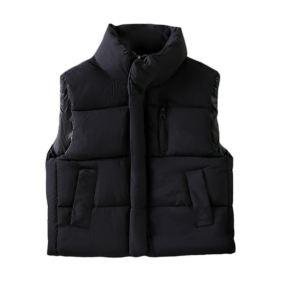 Kiijoy Tween Girls Puffer Vest Winter Warm Solid Sleeveless Padded Coat, Sizes 11-12