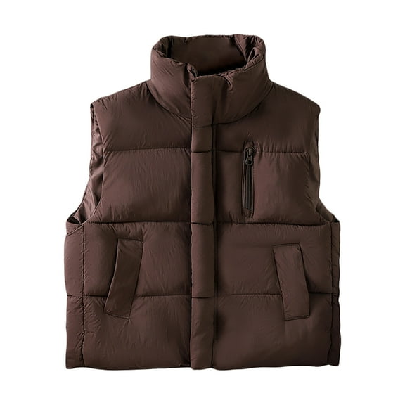 Kiijoy Tween Girls Puffer Vest Winter Warm Solid Sleeveless Padded Coat, Sizes 11-12