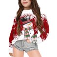 thumbnail image 1 of Kiijoy Tween Girls Snowman Hoodie Christmas Cozy Loose Hooded Sweatshirt Pullover Top, 1 of 6