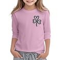 thumbnail image 1 of Kiijoy Tween Girls St. Patrick's Day T Shirt 3/4 Sleeve Clover Graphic Tee, Sizes 12-13, 1 of 3
