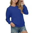 thumbnail image 1 of Kiijoy Tween Girls Sweatshirt Solid Casual V Neck Pullover Sweatshirt for Kids, Sizes 11-12, 1 of 4