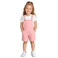 thumbnail image 1 of Kiijoy Unisex Casual Short Overalls with Adjustable Straps Summer Romper, Pink, Sizes 4-13, 1 of 6