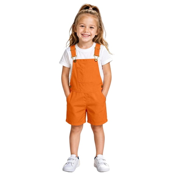 Kiijoy Unisex Casual Short Overalls with Adjustable Straps Summer Romper, Sizes 4-13