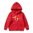 thumbnail image 1 of Kiijoy Valentine's Day Hoodie for Girls Hearts Print Lightweight Hooded Sweatshirt, Sizes 13-14, 1 of 6