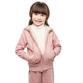 thumbnail image 1 of Kiijoy Winter Girls Fleece Sherpa Lined Hoodie Cozy Zip Up Sweatshirt, Pink, 10-12 Years, 1 of 5