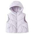 thumbnail image 1 of Kiijoy Winter Girls Stylish Hooded Vest Kids Sleeveless Outerwear Puffer Jacket, Sizes 11-12, 1 of 5