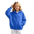 thumbnail image 1 of Kiijoy Zip Up Hoodie for Girls Kids Fleece Loose Sweatshirt Jacket, Blue, Sizes 4-5T, 1 of 5