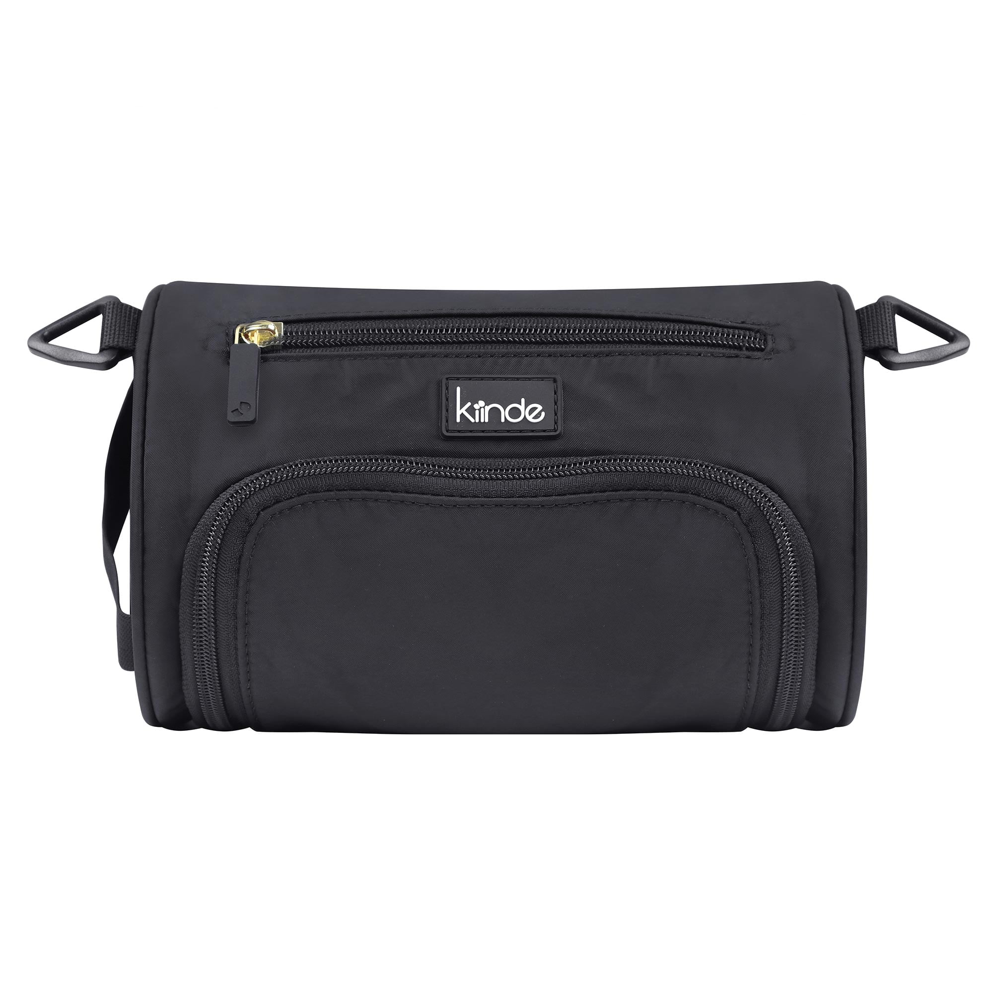 Kiinde Ariya Wet/Dry Bag for Storing Breast Pump Parts with Staging Mat, Keeps Pump Parts Clean, Black with Grey Waterproof Interior, Collapses Flat When Empty, Machine Washable (1-pack)