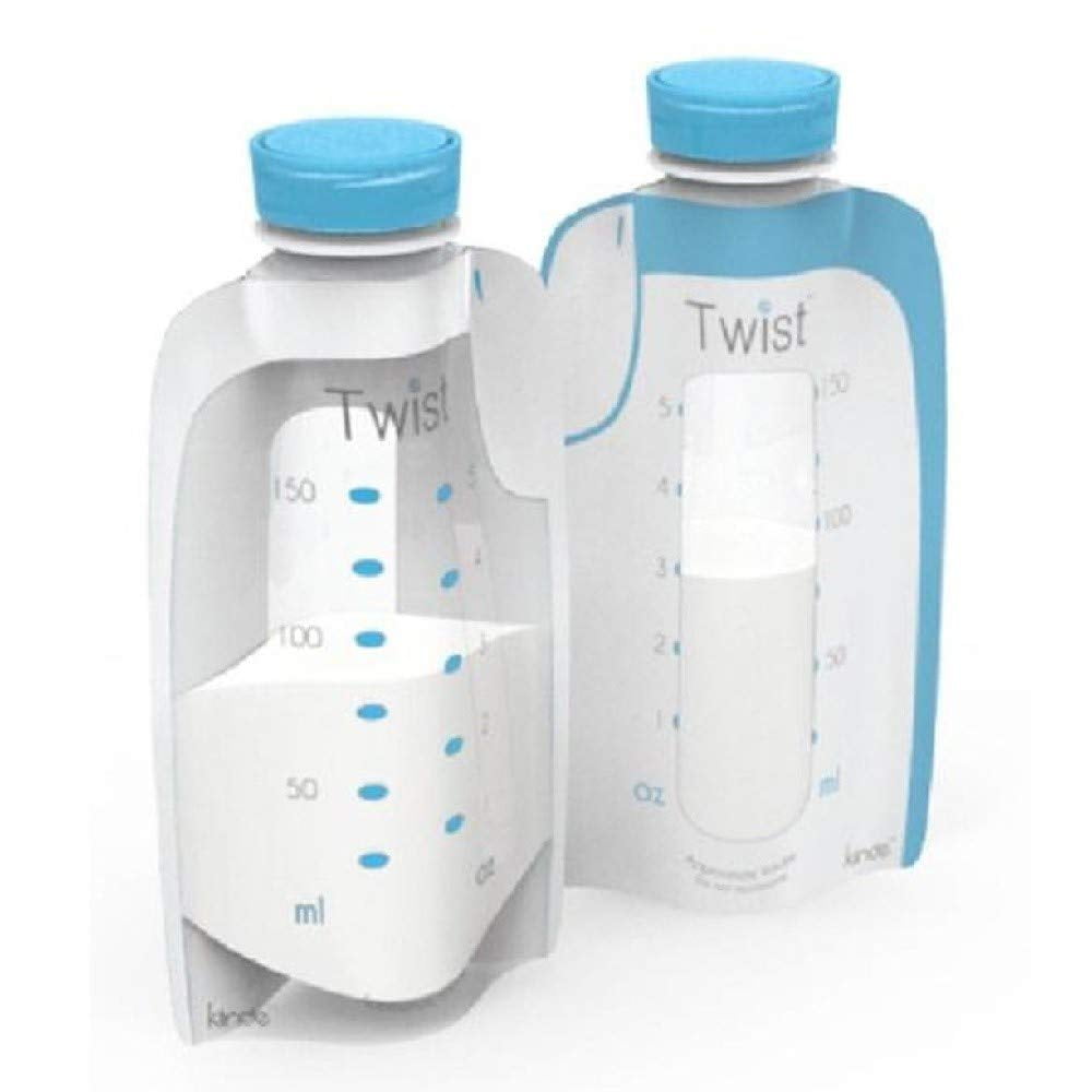 Kiinde Twist Pouch Direct-Pump Direct-Feed Twist Cap Breast Milk Storage Bags for Pumping, Freezing, Heating and Feeding - 6 Ounce (Pack of 80)