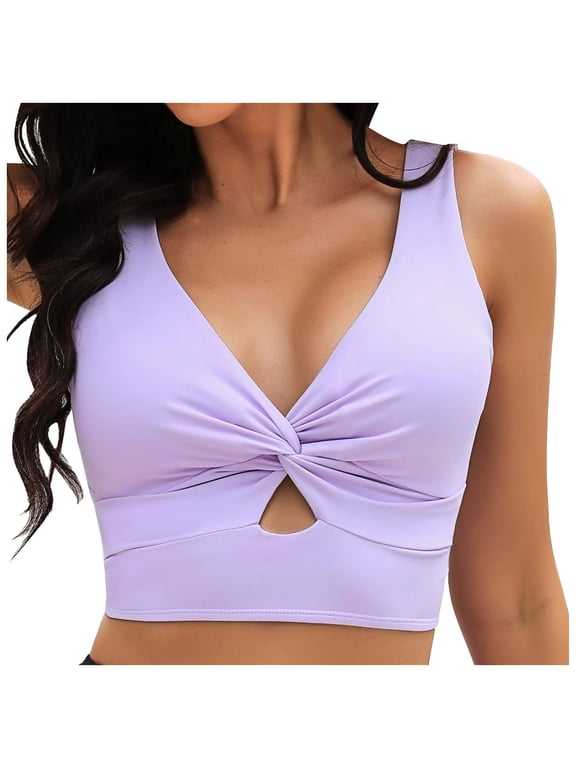 Bikini Tops for Women Push Up - Swimsuit Tops for Women Plus Size on Sale Full Coverage Bathing Suit Swim Tops Halter String Thick Straps Womens Bathing Suit Tops