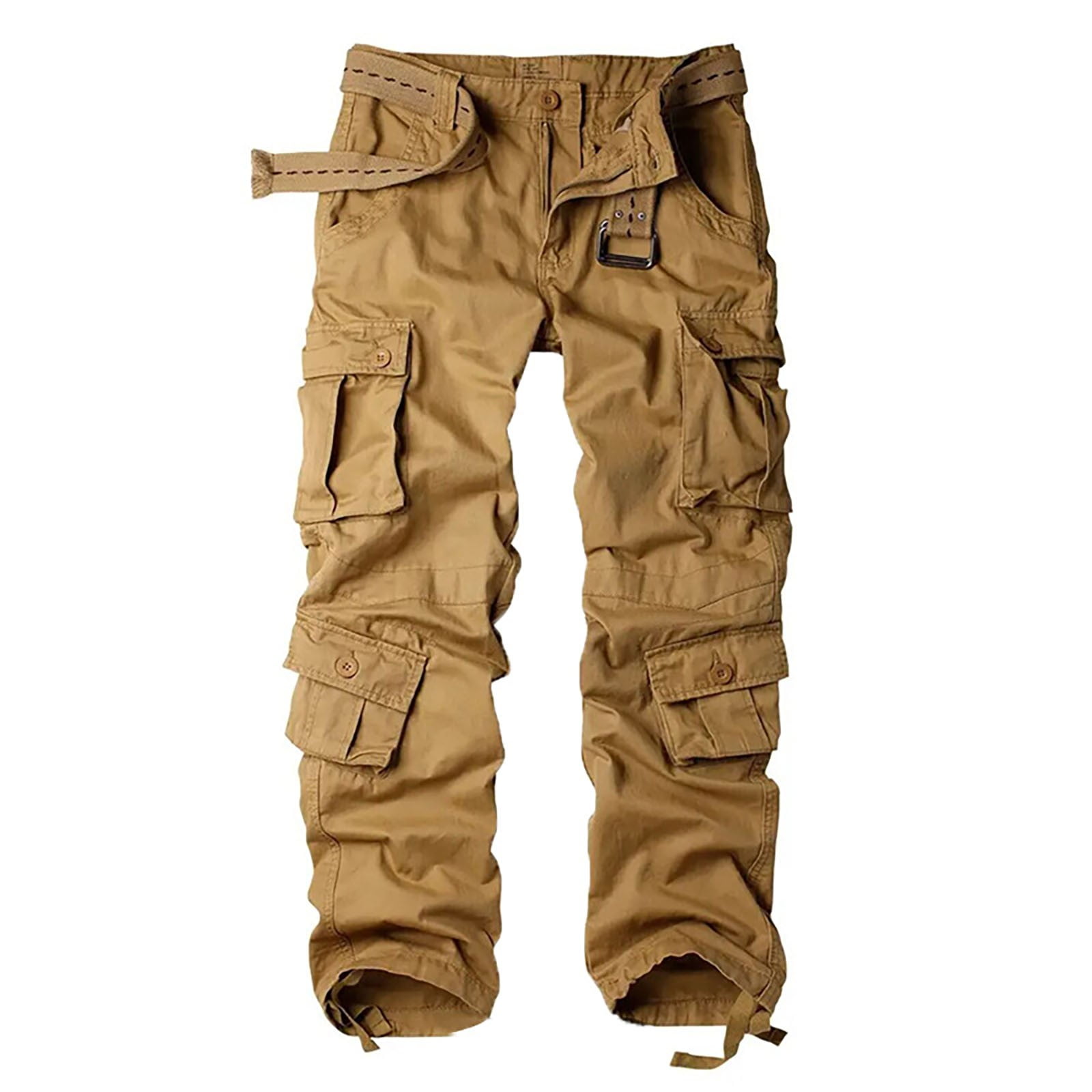 Kiittyyyy Brown Cargo Pants Men Summer Motorcycle Pants Casual Cargo ...