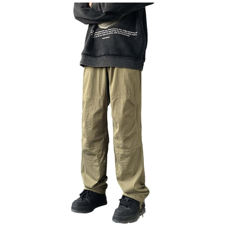 Kiittyyyy Men s Black Cargo Pants with Side Pockets Mens Big and Tall Casual Relaxed Fit Street Trousers Tactical Pants for Men Walmart