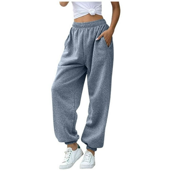 Kiittyyyy Sweatpants Women Petite - Workout Sports Pants with Pockets Daily Home Outdoor Elastic Lace Up Workout Pants for Women