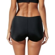 KIITTYYYY Swimsuit Bottoms for Women - Womens Black Swim Shorts Clearance Mid Rise Bikini Swimsuit Bottom Briefs UPF50+ Suit Bottoms Swim