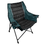 Kijaro Quilted Club Foldable Camping Chairs with Carry Bag, Cayman Blue Iguana