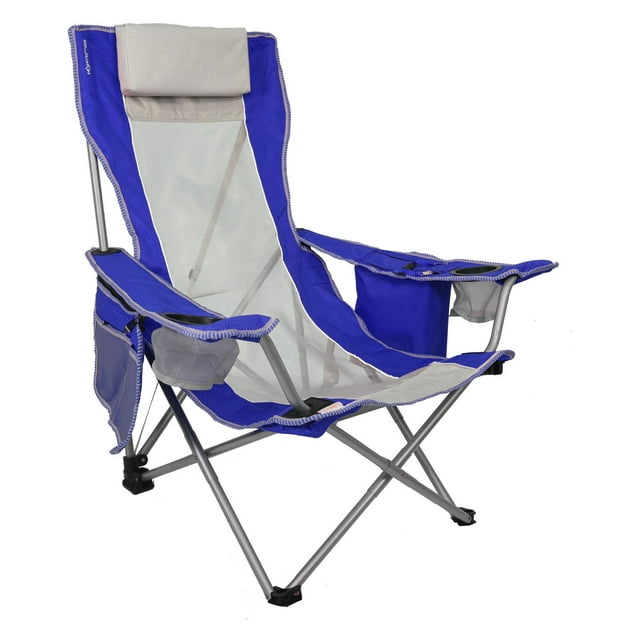 Kijaro Folding Polyester Beach Chair - Blue/Gray