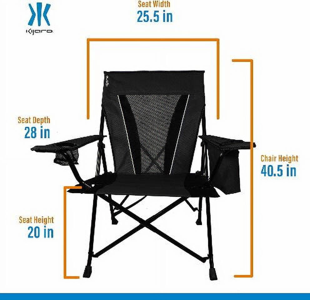 Kijaro XXL Dual Lock Portable Camping Chair Supports Up to 400lbs