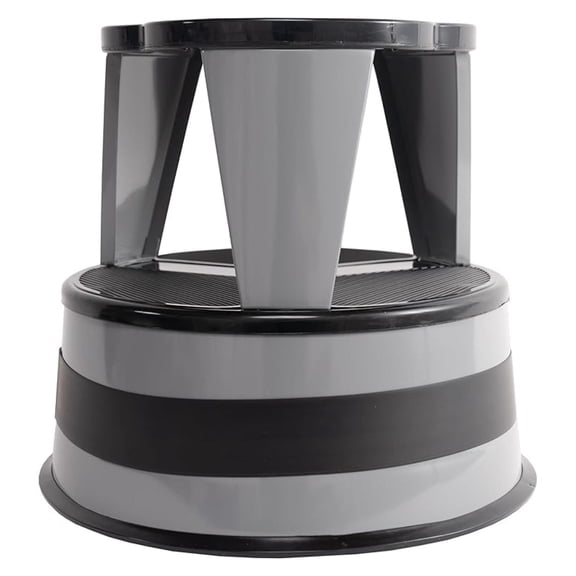 Kik Step Steel Step Stool - Two Step Stool, Holds 350 lbs (Gray)