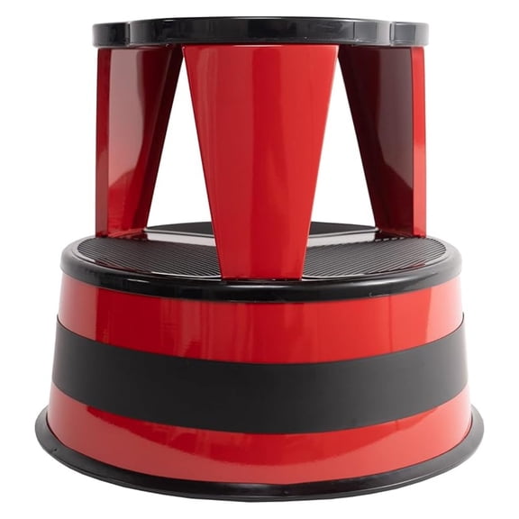 Kik Step Steel Step Stool - Two Step Stool, Holds 350 lbs (Red)