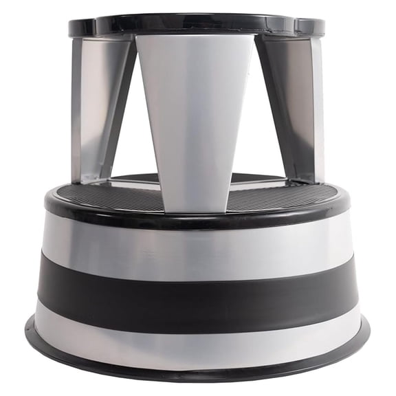 Kik Step Steel Step Stool - Two Step Stool, Holds 350 lbs (Silvertone)