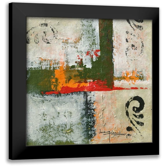 Kikani, Umang 12x12 Black Modern Framed Museum Art Print Titled - Capricious I