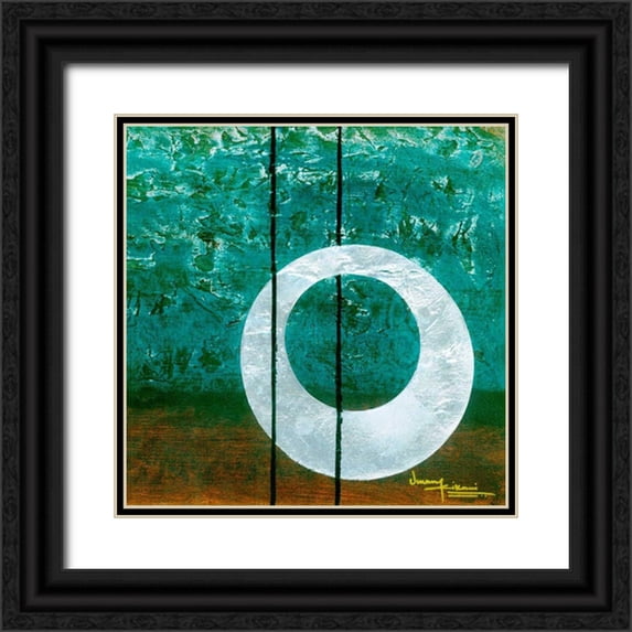 Kikani, Umang 12x12 Black Ornate Wood Framed with Double Matting Museum Art Print Titled - Aureole I
