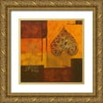 thumbnail image 1 of Kikani, Umang 20x20 Gold Ornate Wood Framed with Double Matting Museum Art Print Titled - Leaflets II, 1 of 4