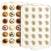 Kikcoin 2 Pack Muffin Pan Set, 24-Cup Non-stick Cupcake Pan, Carbon Steel Baking Pans Oven Safe up to 446℉
