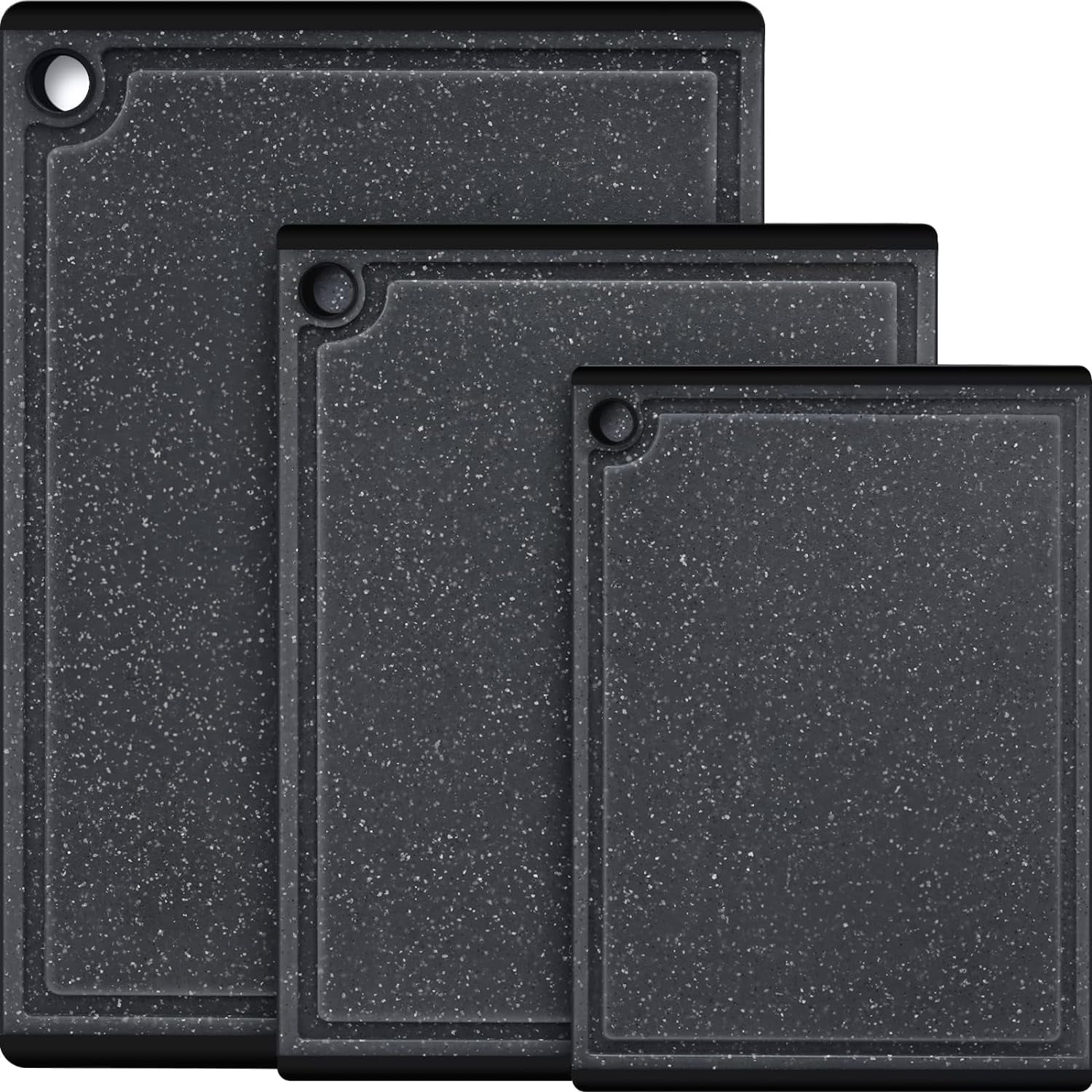 Walmart sales :  Kikcoin 3-Piece Plastic Large Cutting Boards Set for Kitchen, Chopping Board with Non-slip Feet and Juice Grooves