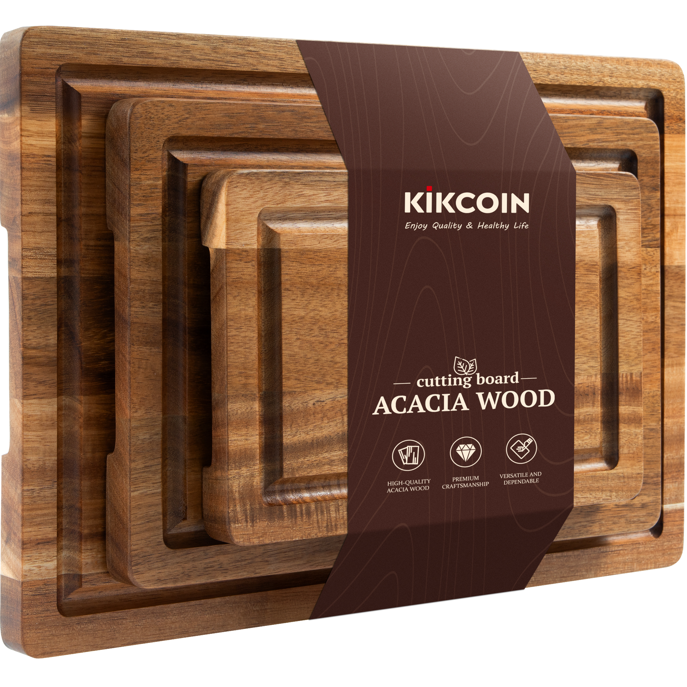 Kikcoin Acacia Wood Cutting Board