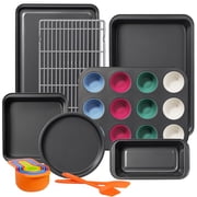 Kikcoin Bakeware Set, 22 Pcs Carbon Steel Non-Stick Baking Pan Set, Baking Sheet for Kitchen, Muffin Pan & Cookie Sheet & Cake Pan, Oven Safe up to 446