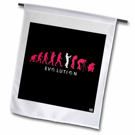 3dRose, Kike Calvos Evolution by natural selection of a professional photographer using bright red color, 12 x 18 inch Garden Flag