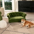 thumbnail image 1 of Kiki 36.5" Chesterfield Dog Sofa Bed Medium Olive Green Velvet, 1 of 8