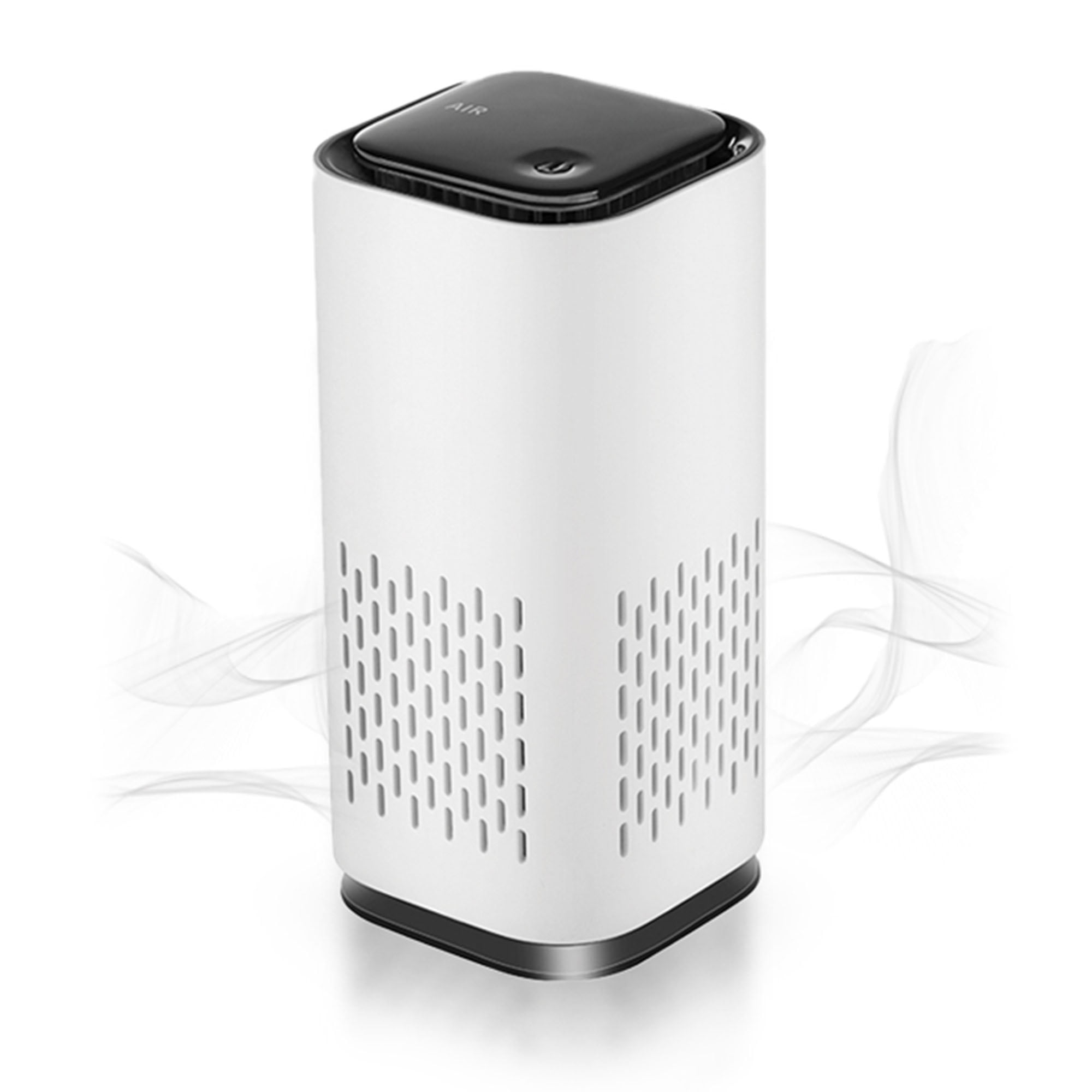 Compact Black and White HEPA Air Purifier with USB-C