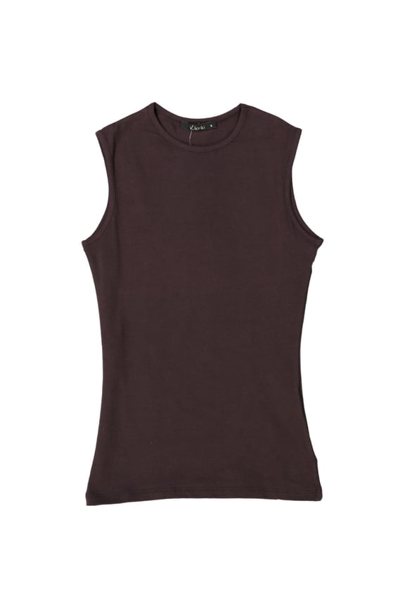 Women's Sleeveless/T-Shirt/Top Layering Shell 13277 Brown Medium
