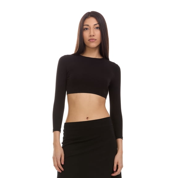 Kiki Riki Womens 3/4 Sleeve Crop Shell