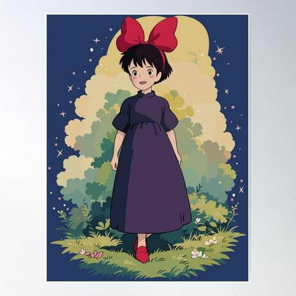 Kiki'S Forest Adventure Poster Wall Art, Modern Wall Decor For Living Room Bedroom, 8x12 UNFRAMED