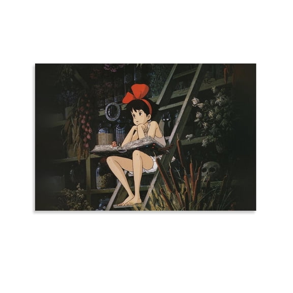 Kiki's Delivery Service Anime HOT Poster Japanese Poster Decorative Painting Canvas Wall Art Living Room Posters Bedroom Painting 12x18inch(30x45cm)