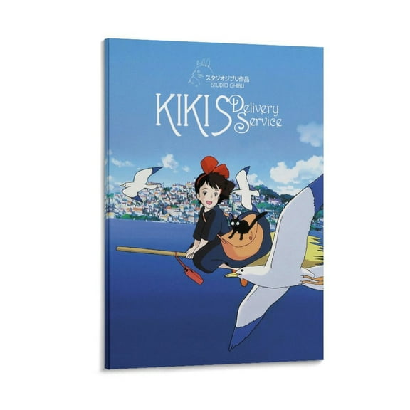 Kiki's Delivery Service Anime Poster Canvas Poster Wall Art Picture Prints Hanging Photo Gift Decor Home Posters Artworks 16x24inch(40x60cm)