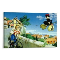 Kiki's Delivery Service Famous Japanese Anime Poster Canvas Wall Art Prints Poster Gifts Photo Picture Painting Posters Room Decor Home Decorative 12x18inch(30x45cm)