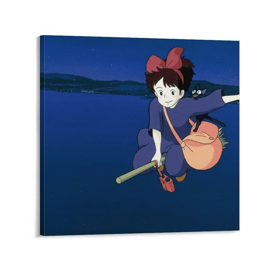Kiki's Delivery Service Japan Anime Poster Canvas Poster Wall Art Picture Prints Hanging Photo Gift Decor Home Posters Artworks 20x20inch(50x50cm)