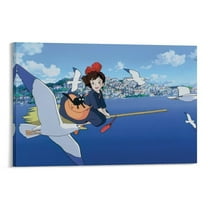 Kiki's Delivery Service Japanese Poster Anime Artworks Canvas Poster Room Aesthetic Wall Art Prints Home Modern Decor Gifts 12x18inch(30x45cm)