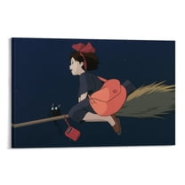 Kiki's Delivery Service Movie Poster Anime Posters Art Print Wall Photo Paint Poster Hanging Picture Family Bedroom Decor Gift 24x36inch(60x90cm)