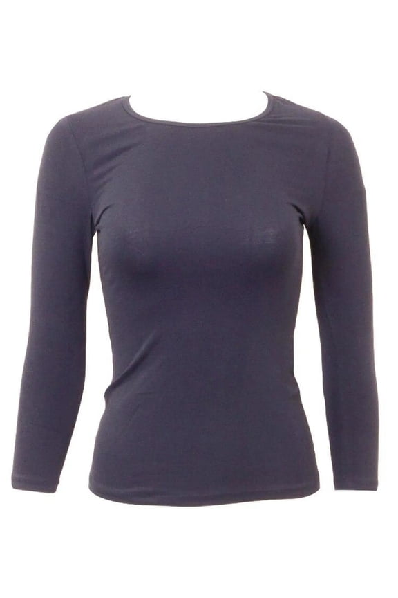 Kikiriki Wide Neck Three Quarter Sleeve Cotton Shell