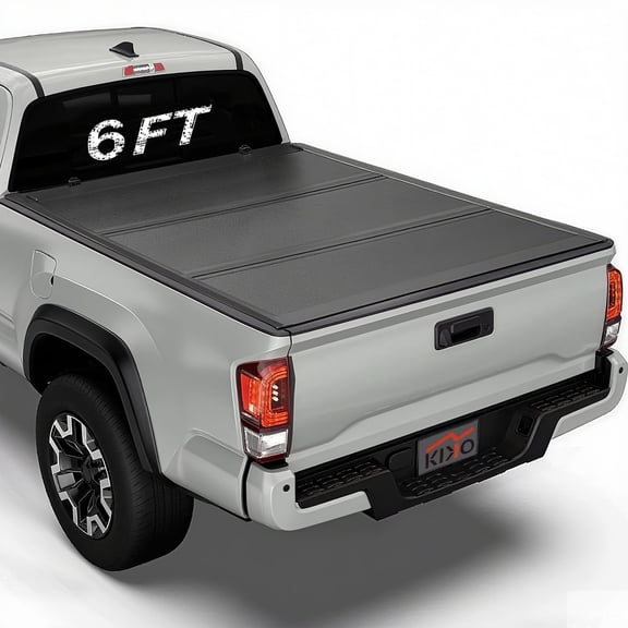 Kikito HTL Low-Profile Hard Tri-Fold Tonneau Cover for 2016-2023 Tacoma, 6-ft (73.7") Truck Bed w/Track System