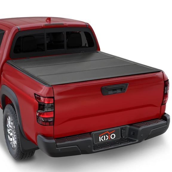 Kikito HTL Truck Bed Tonneau Cover Compatible with 2005-2021 Frontier, 5ft (59.5") Truck Bed w/Track System Low-Profile Style FRP Hard Folding No-Drill 100% Bed Access