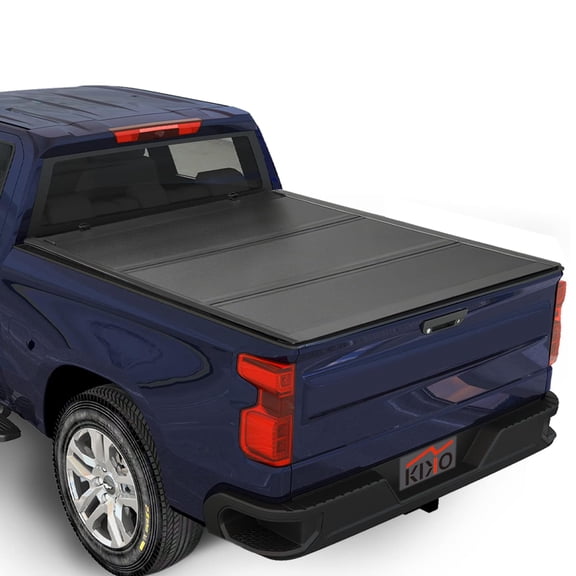 Kikito HTL Truck Bed Tonneau Cover Compatible with 2015-2022 Chevy Colorado/GMC Canyon, 6.2 ft (74in) w/Track System Low-Profile Style FRP Hard Folding No-Drill 100% Bed Access