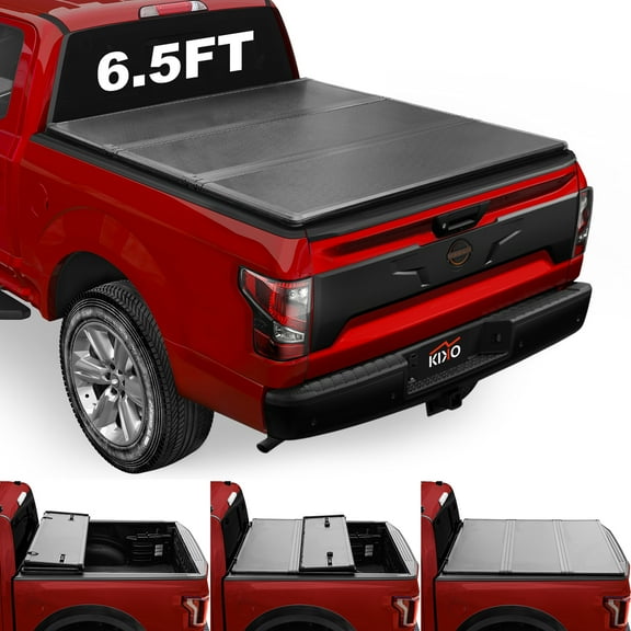 Kikito Professional FRP Hard Tri-Fold Truck Bed Tonneau Cover for 2017-2025 Nissan Titan w/o Titan Box 6.5ft (78.7") Bed |for Models with or Without the Utili-Track System|