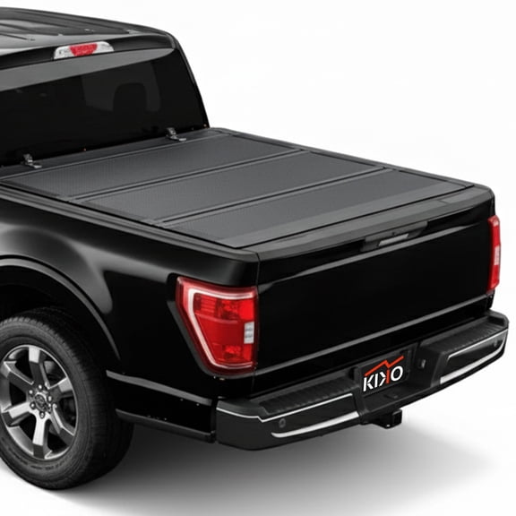 Kikito Truck Bed Tonneau Cover Compatible with 2017-2025 Ford F-250/350 Super Duty with 6.75ft Bed (82") Flip-Up Style FRP Hard Folding Truck Bed Cover No-Drill 100% Bed Access